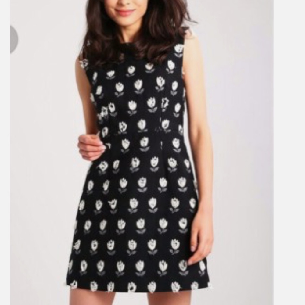 Sportmax Black and White tulip jacquard Mini Dress